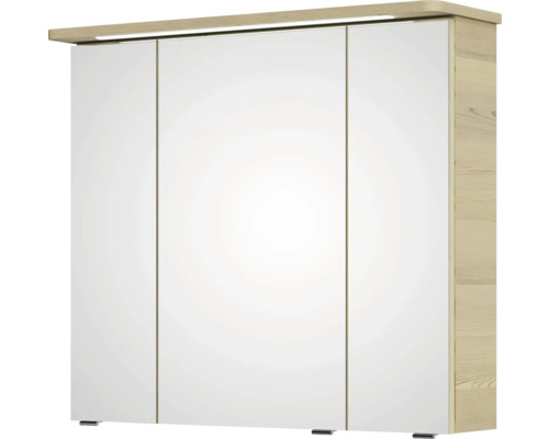 Armoire de toilette à trois portes avec cadre en bois