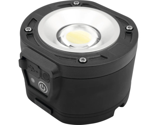 Lampe de travail ronde noire avec LED