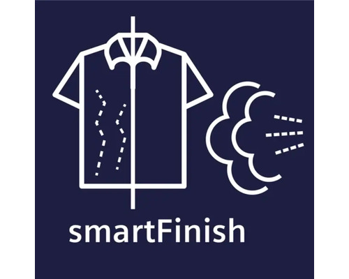 smartFinish Symbol: Hemd wird mit Dampf geglättet