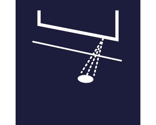 Symbole pour installation au plafond avec faisceau lumineux