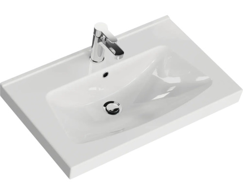 Vasque en céramique avec robinet pour la salle de bains