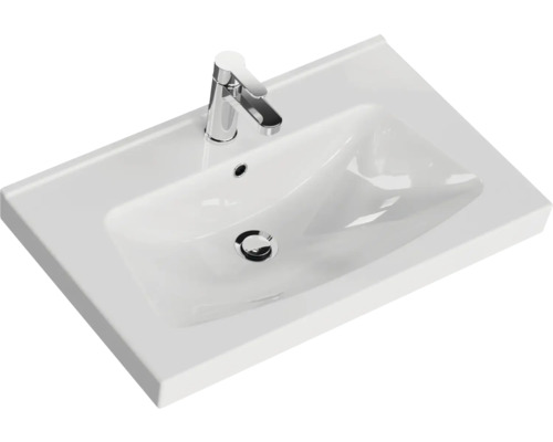 Lavabo en céramique avec robinet pour la salle de bains