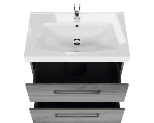 Waschtischunterschrank mit zwei Schubladen und Aufsatzwaschbecken