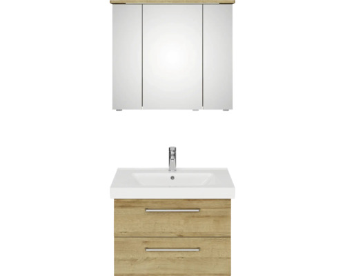 Waschtischkombination mit Spiegelschrank und zwei Schubladen