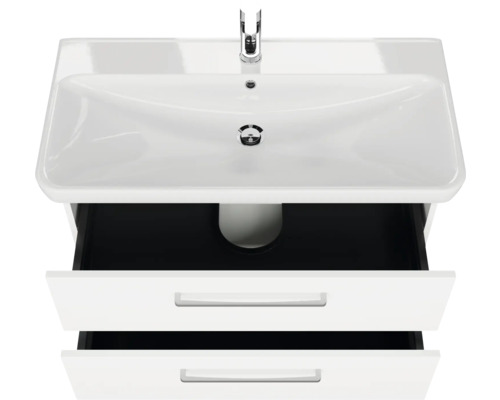 Waschtisch mit zwei Schubladen und Armatur