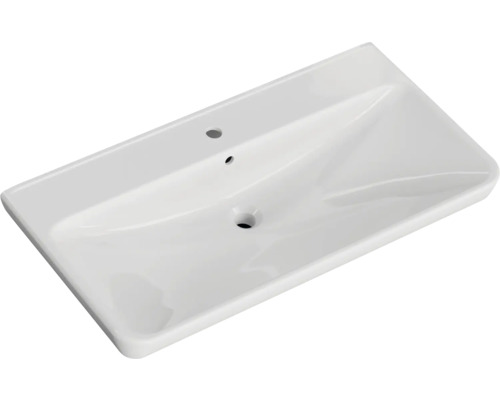 Waschtisch aus Sanitärkeramik mit Hahnloch und Überlauf