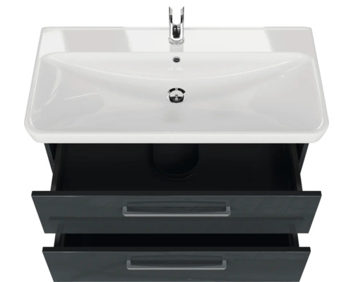 Meuble-lavabo avec deux tiroirs et lavabo en céramique