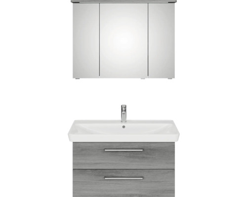 Ensemble de salle de bains avec meuble sous-lavabo et armoire de toilette