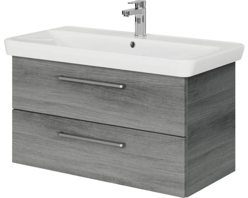 Meuble sous-lavabo avec deux tiroirs et vasque à poser