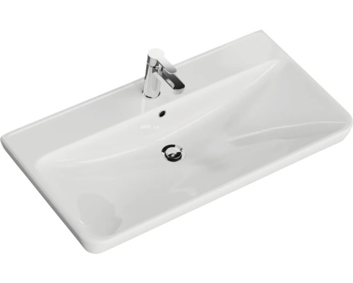 Lavabo en céramique avec robinet