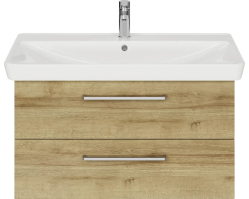 Meuble sous-lavabo avec deux tiroirs et robinet