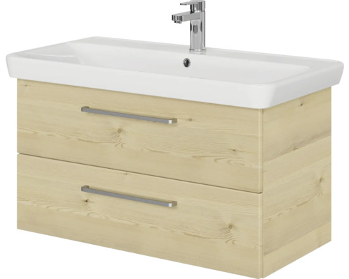 Waschtisch mit zwei Schubladen und Aufsatzwaschbecken