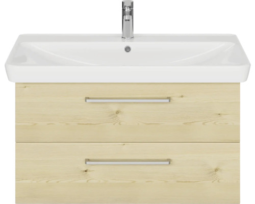 Waschtischunterschrank mit zwei Schubladen und Aufsatzwaschbecken