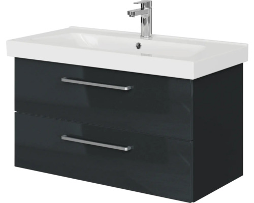 Meuble sous-lavabo avec deux tiroirs et lavabo à poser