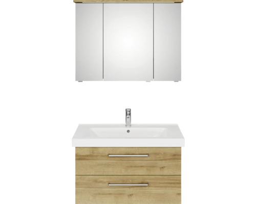 Meuble-lavabo avec meuble sous-vasque et armoire de toilette pour la salle de bain