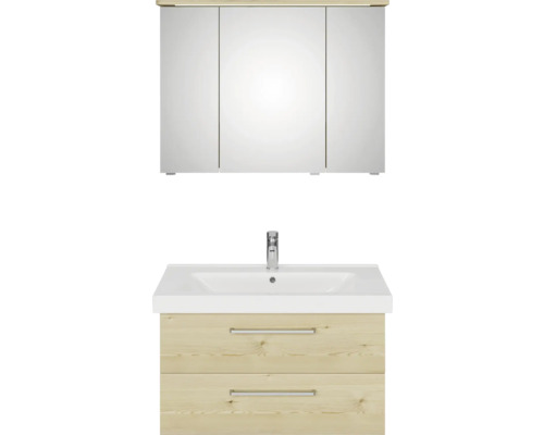 Meuble-lavabo avec meuble bas et armoire de toilette pour salle de bains