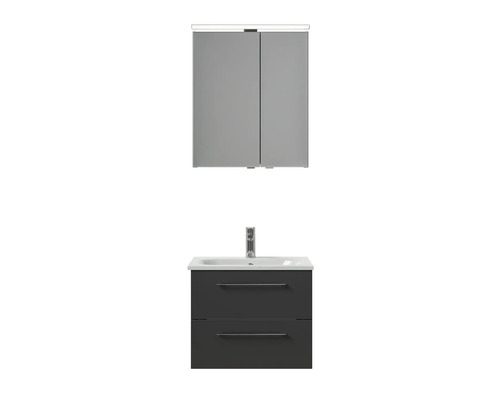 Meuble-lavabo avec meuble sous-lavabo et armoire de toilette pour la salle de bain