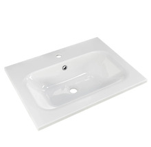 Lavabo en céramique avec trou de robinet et trop-plein