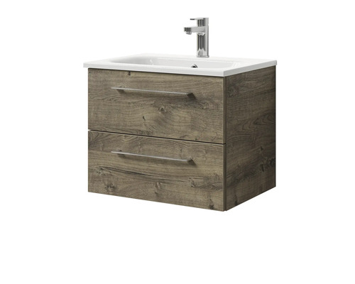 Waschtischunterschrank mit zwei Schubladen, Waschbecken und Armatur