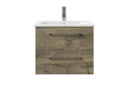 Waschtischunterschrank mit zwei Schubladen und Aufsatzwaschbecken