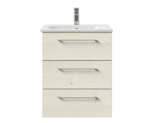 Meuble sous-lavabo avec trois tiroirs et lavabo à poser