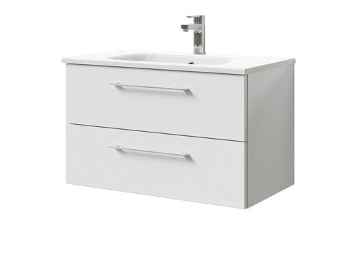 Waschtischunterschrank mit zwei Schubladen und Aufsatzwaschbecken