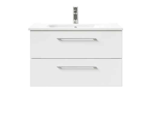 Waschtischunterschrank mit zwei Schubladen und Aufsatzwaschbecken