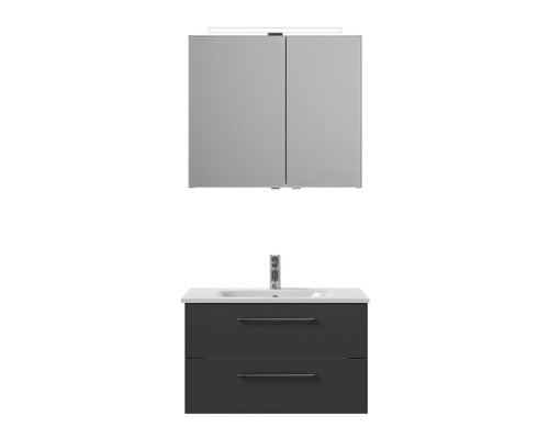 Meuble-lavabo avec meuble bas et armoire de toilette pour salle de bains