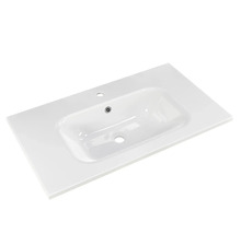Plan de toilette en céramique avec trou de robinet et trop-plein