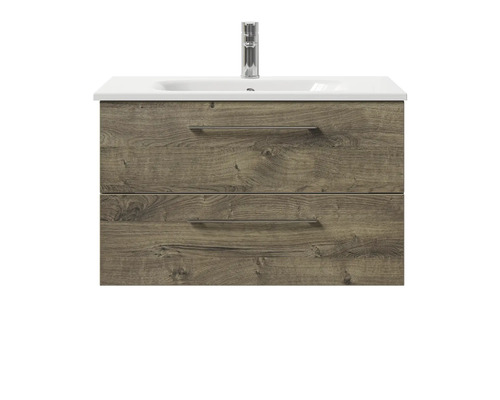 Waschbeckenunterschrank mit zwei Schubladen und Armatur