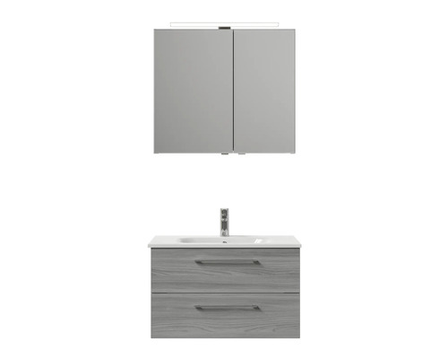 Waschtischkombination mit Spiegelschrank und Beleuchtung