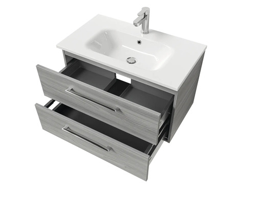 Waschbeckenunterschrank mit zwei Schubladen und Armatur
