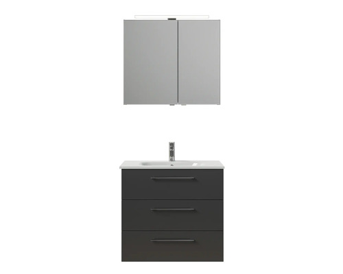 Ensemble de salle de bains avec meuble sous-lavabo, lavabo et armoire de toilette