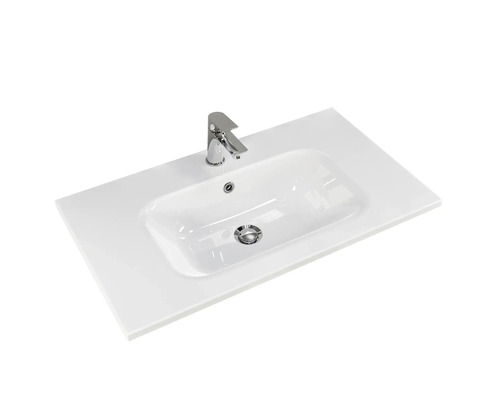 Vasque avec trou de robinet et trop-plein