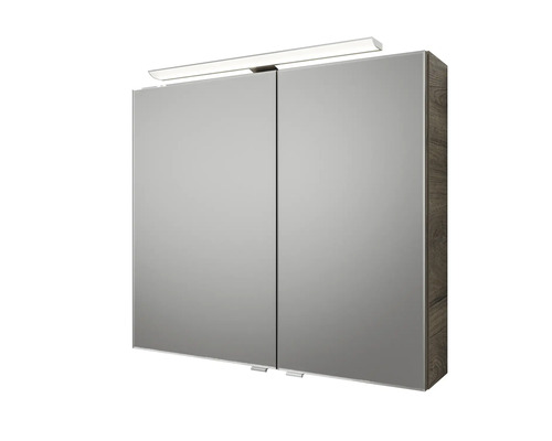 Armoire de toilette à miroir avec éclairage et deux portes