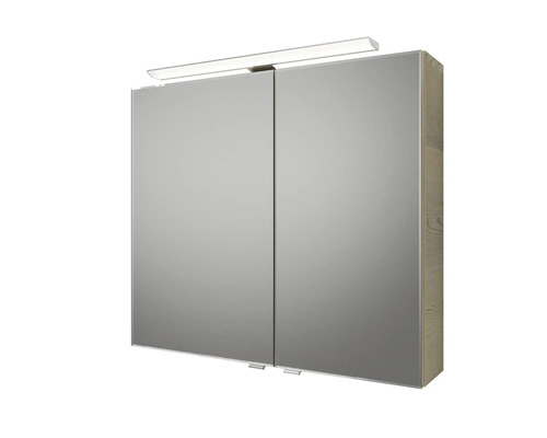Armoire de toilette avec deux portes et éclairage