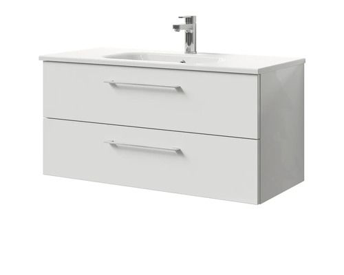 Meuble sous-lavabo avec deux tiroirs et robinet