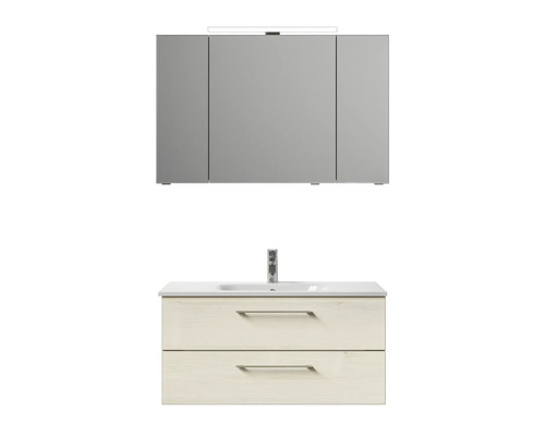 Badezimmer-Set mit Waschtischunterschrank, Waschbecken und Spiegelschrank