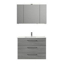 Combinaison de lavabo avec armoire de toilette et trois tiroirs