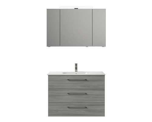 Combinaison de lavabo avec armoire de toilette et trois tiroirs