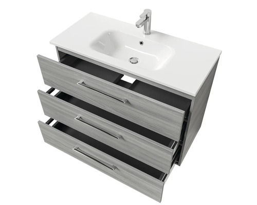 Meuble-lavabo avec trois tiroirs et un lavabo