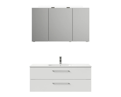 Badezimmermöbelset mit Spiegelschrank, Waschbecken und Unterschrank