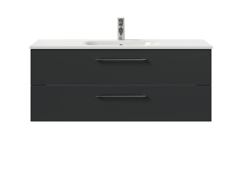 Meuble sous-vasque avec deux tiroirs, vasque et robinet