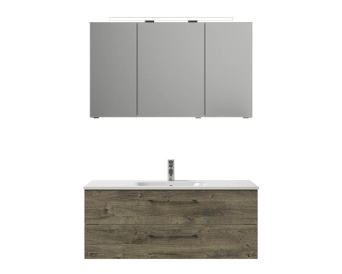 Meuble-lavabo avec meuble sous-vasque et armoire de toilette pour la salle de bains