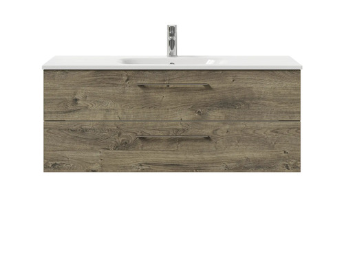 Meuble sous-lavabo avec deux tiroirs et vasque à poser