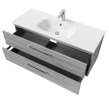 Meuble sous-vasque avec deux tiroirs, lavabo et robinetterie