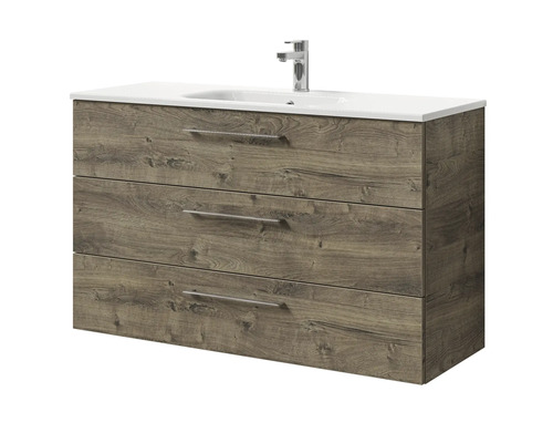 Meuble sous-lavabo avec trois tiroirs et lavabo à poser