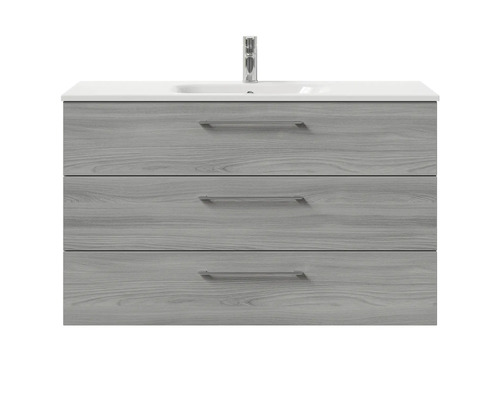 Waschtischunterschrank mit drei Schubladen und Waschbecken