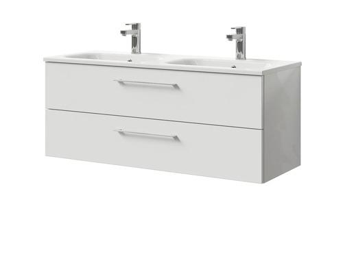 Waschtischunterschrank mit zwei Waschbecken und zwei Schubladen