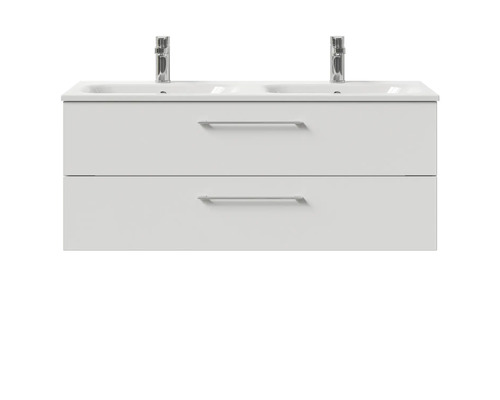 Waschtischunterschrank mit zwei Waschbecken und zwei Schubladen